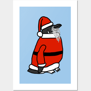 Cute Christmas Santa Penguin Posters and Art